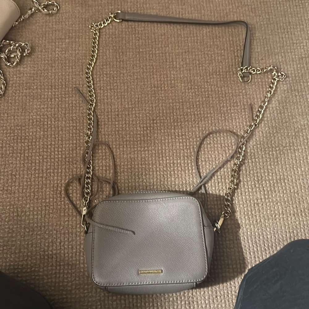 Rebecca minkoff beige/brown crossbody bag with tassels